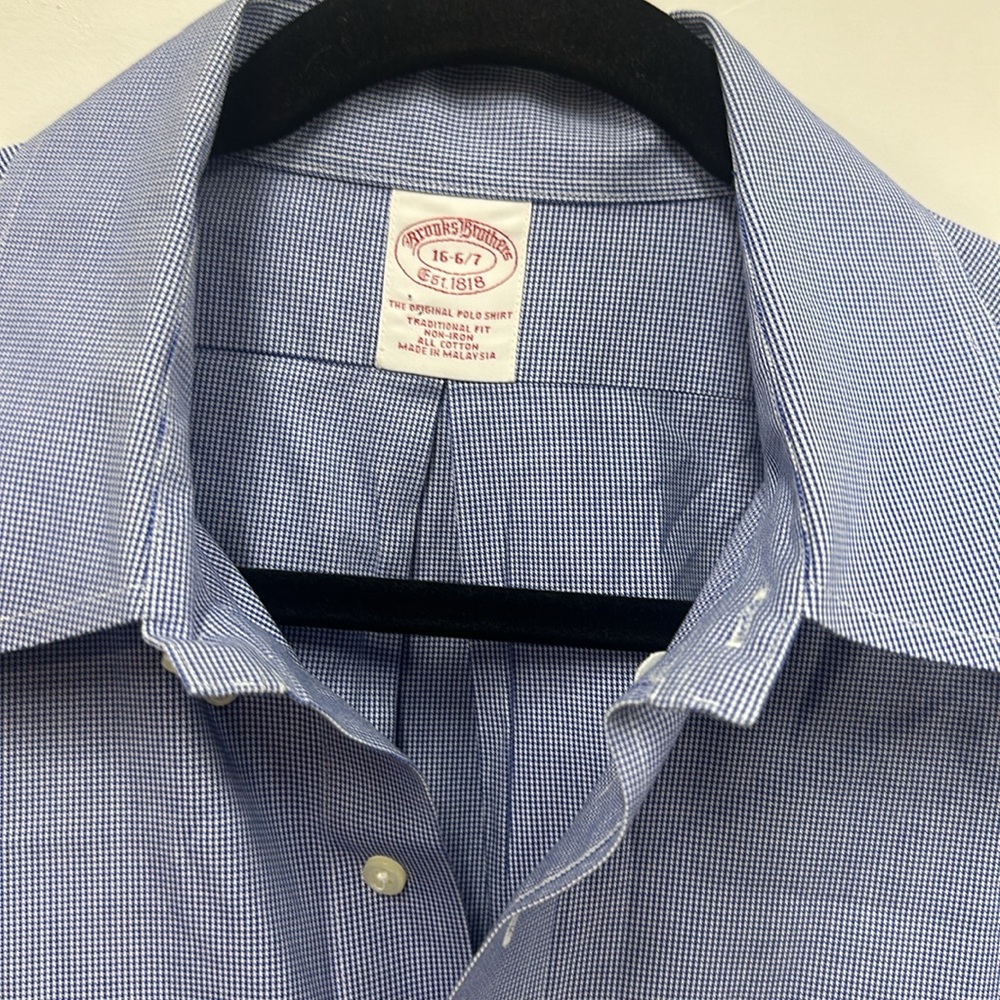 Brooks Brothers blue classic button down shirt 16 - Picture 2 of 5